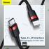 Baseus Cafule Series Type-C to Lightning Cable - 20W PD Fast Charge & 480Mbps High-Speed Data Transfer, Nylon Braided, 1M - Black